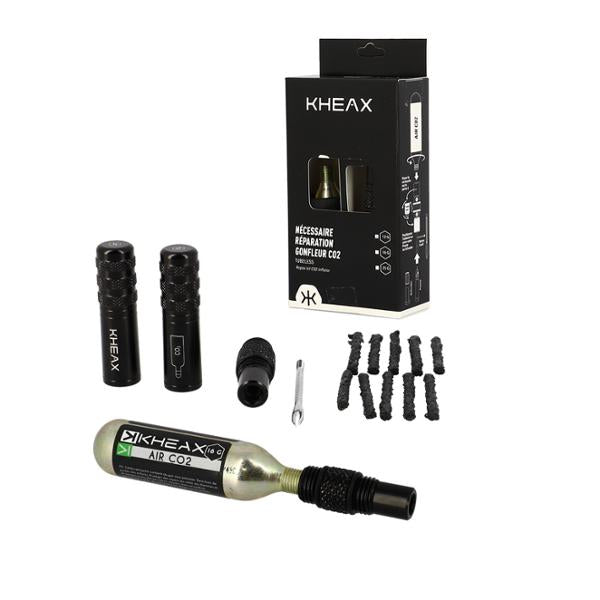 Kit répération tubeless kheax alu avec cartouche co2 16gr