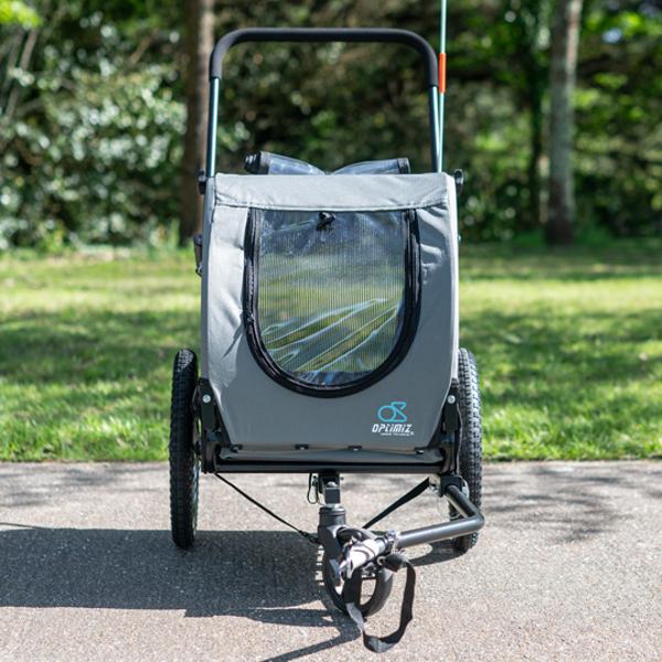 Remorque animaux optimiz gris / fix. moyeu roue 16"