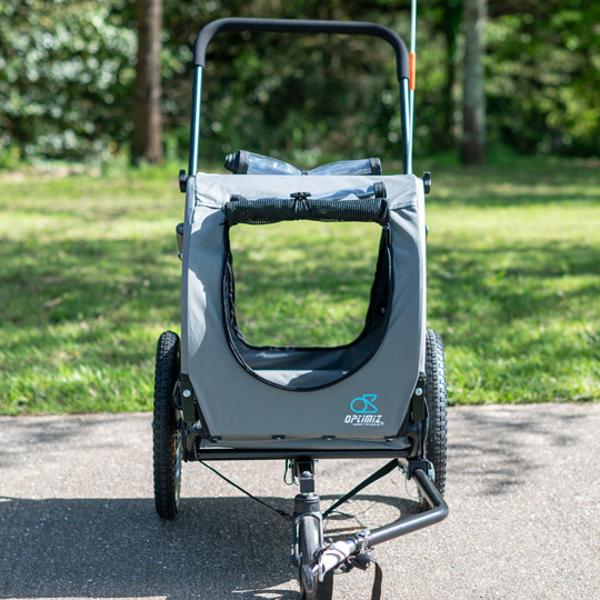 Remorque animaux optimiz gris / fix. moyeu roue 16"