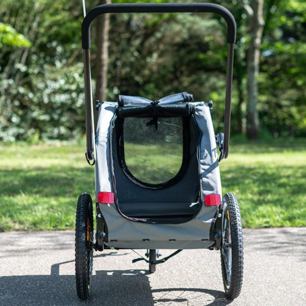 Remorque animaux optimiz gris / fix. moyeu roue 16"