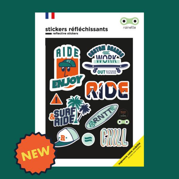 Autocollant / sticker reflechissant rainette ride