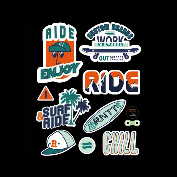 Autocollant / sticker reflechissant rainette ride