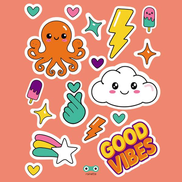 Autocollant / sticker reflechissant rainette good vibes