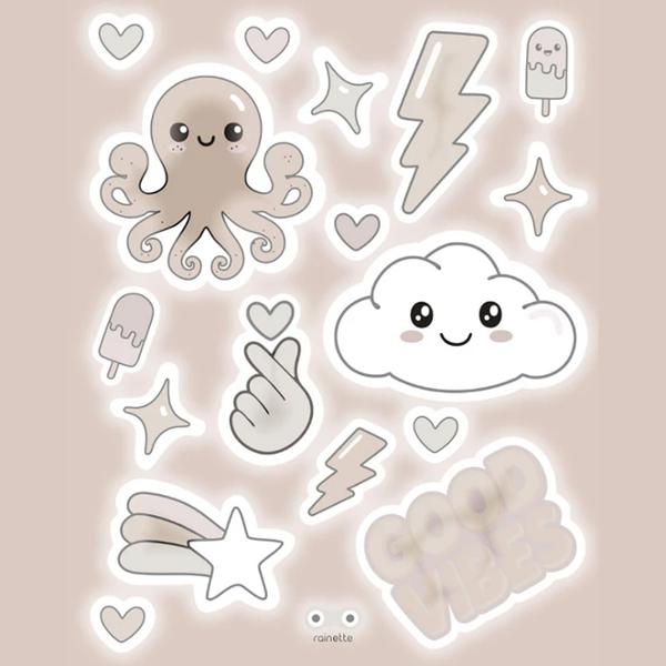 Autocollant / sticker reflechissant rainette good vibes