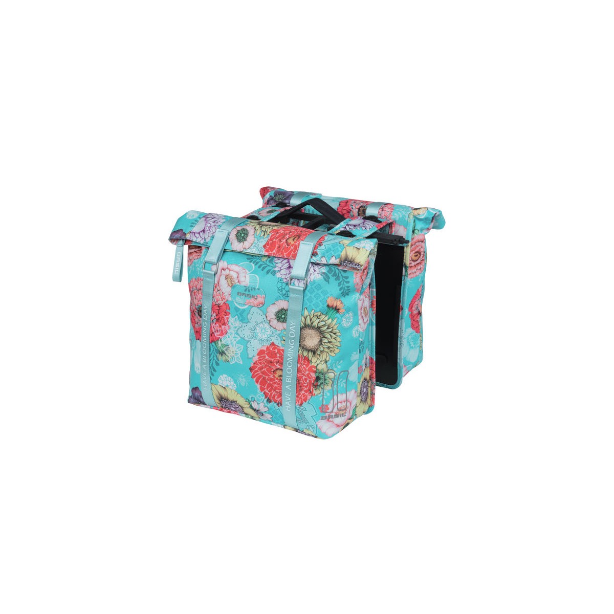 Sacoche double BASIL Bloom Field MIK 28-35L sky blue