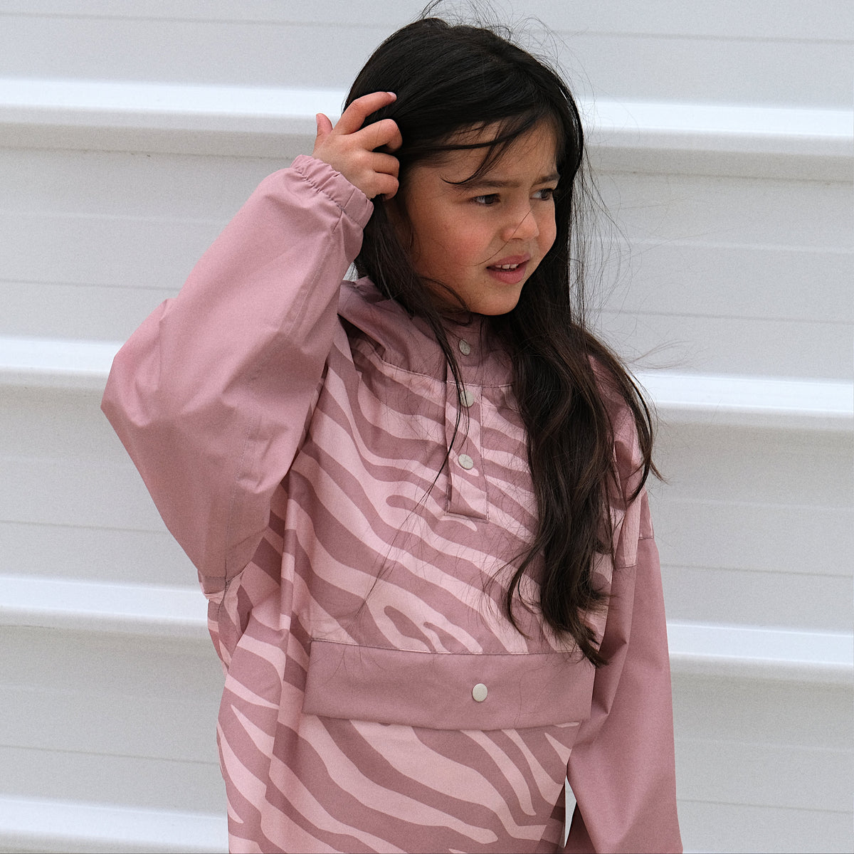 Poncho Zebra rose Kids
