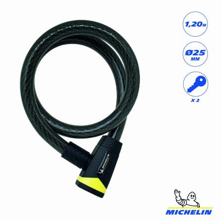 Antivol spirale à clés 120 cm Diam. 25 mm
