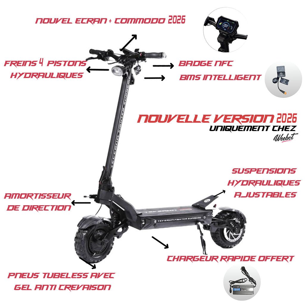 Trottinette Électrique Teverun Fighter Supreme Ultra V2 2026 - Weebot