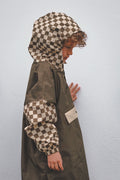Poncho Damiers kaki Kids
