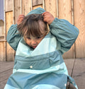 Poncho long Green stripes Kids