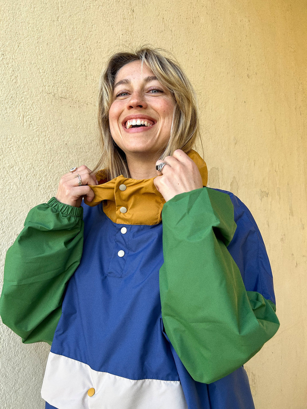 Poncho vélo long Ash blue adulte