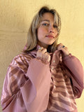 Poncho long zebra rose