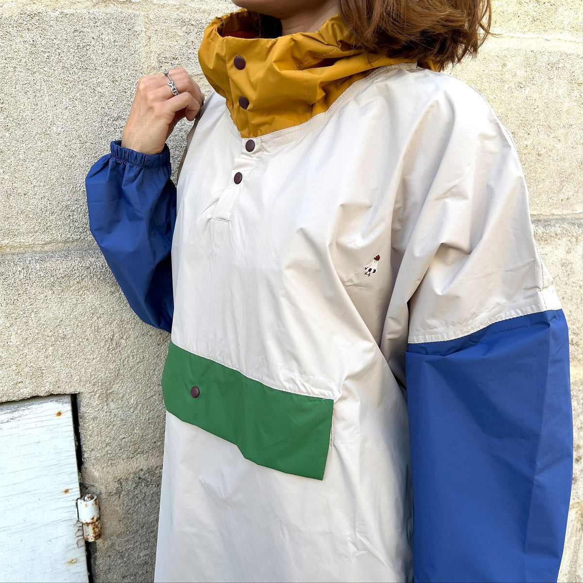 Poncho vélo long Old school adulte