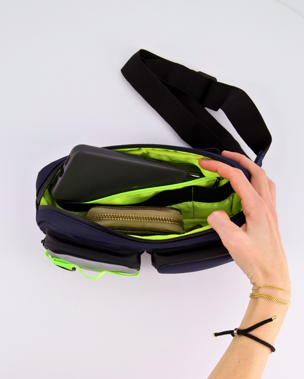 Sac banane | Sacoche vélo réfléchissante motif - medium