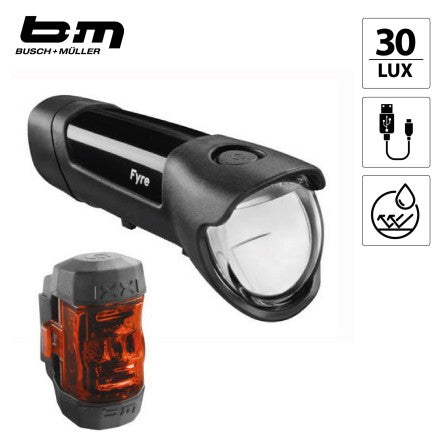 SET phare avant + feu arrière FYRE IXXI 383 USB -