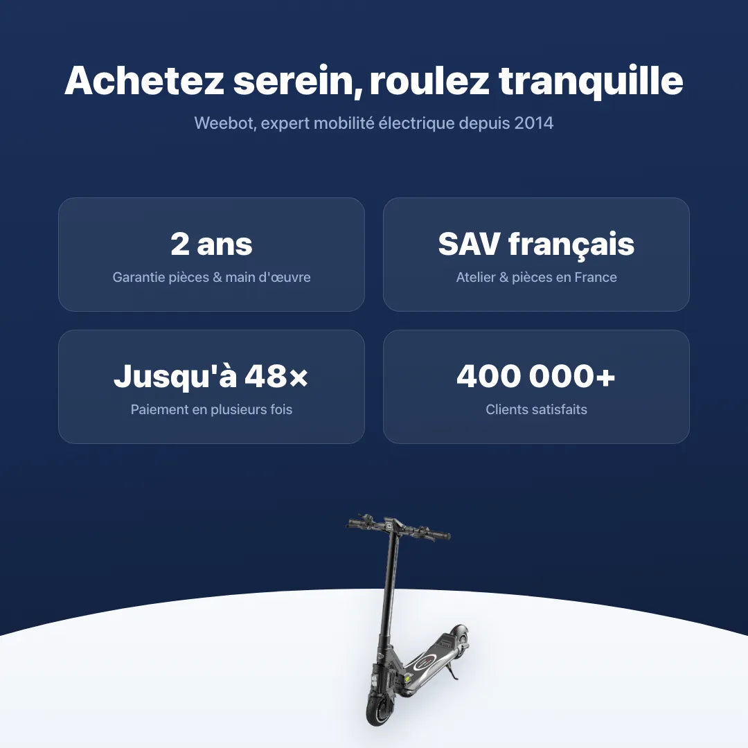 Trottinette Électrique Dualtron Pop (Popular) — garantie, livraison rapide et SAV Weebot, expert mobilité électrique depuis 2014.