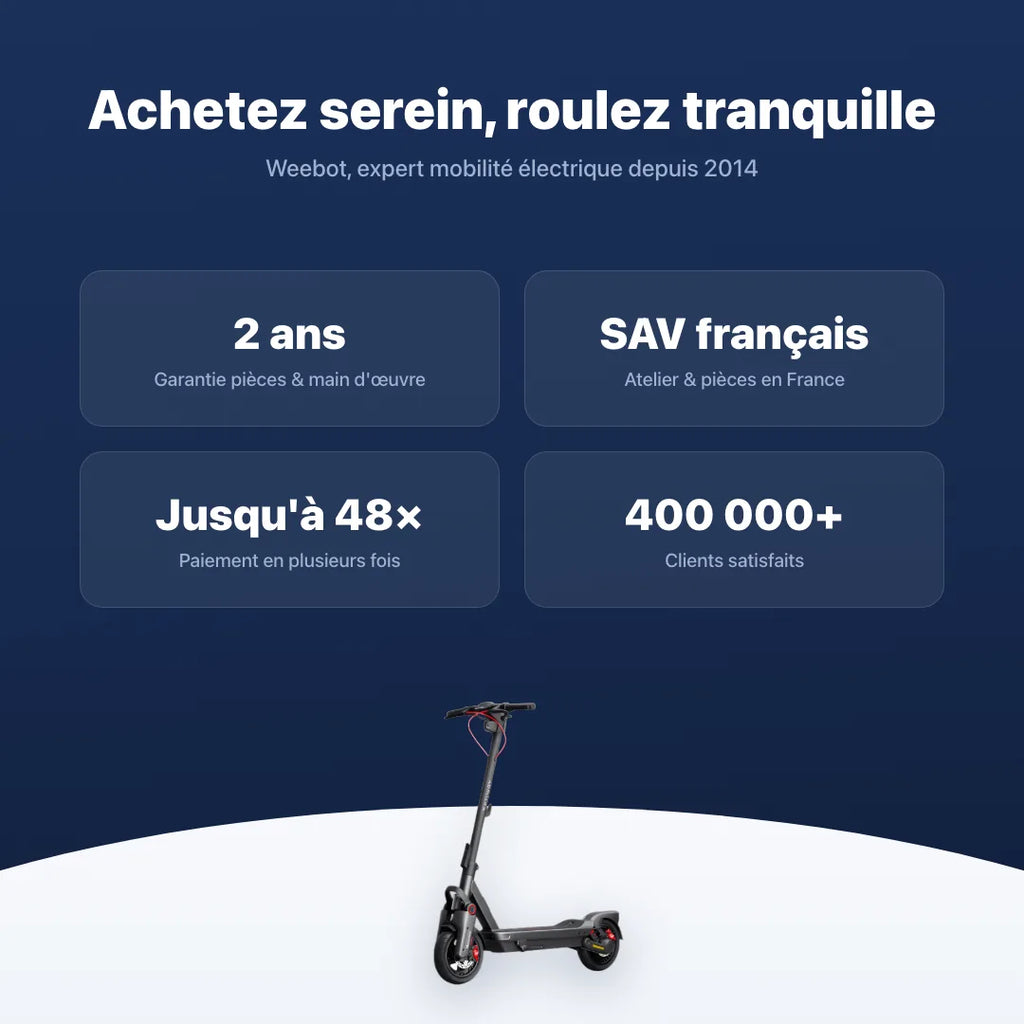 Trottinette Électrique MAX G3 E Ninebot by Segway — garantie, livraison rapide et SAV Weebot, expert mobilité électrique depuis 2014.