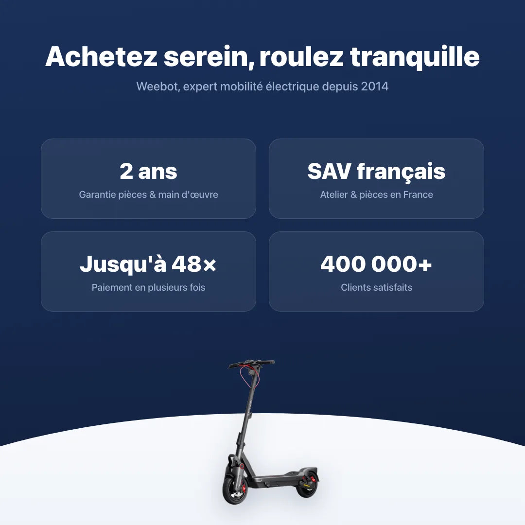 Trottinette Électrique MAX G3 E Ninebot by Segway — garantie, livraison rapide et SAV Weebot, expert mobilité électrique depuis 2014.
