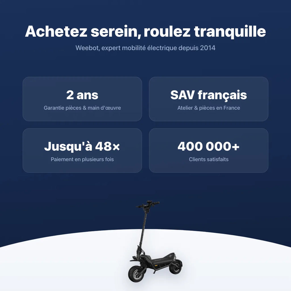 Trottinette Électrique Rovoron R7 — garantie, livraison rapide et SAV Weebot, expert mobilité électrique depuis 2014.