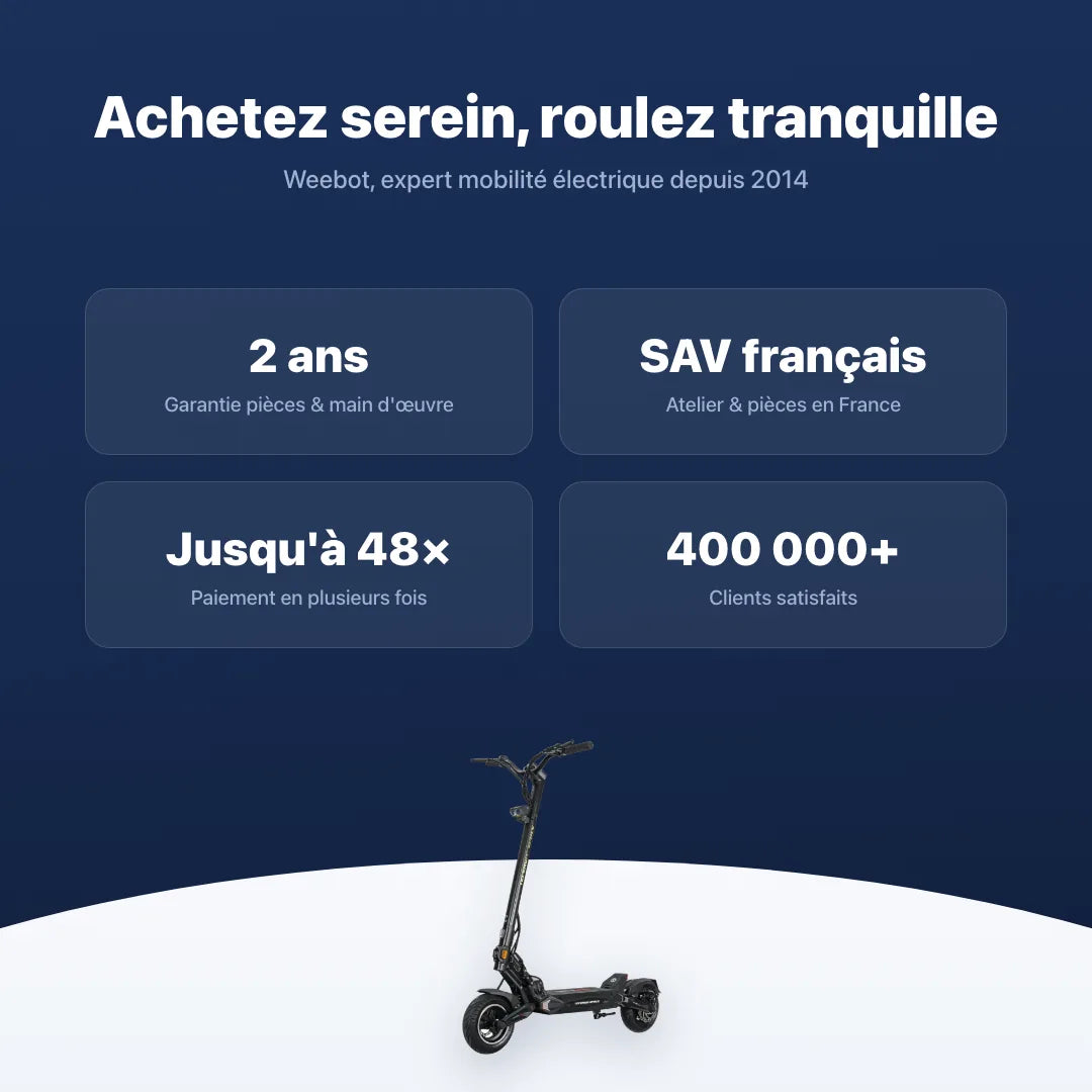 Trottinette Électrique Teverun Space Lite — garantie, livraison rapide et SAV Weebot, expert mobilité électrique depuis 2014.